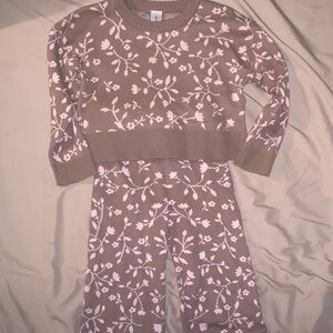 Floral Kids Set - Pink and Brown
